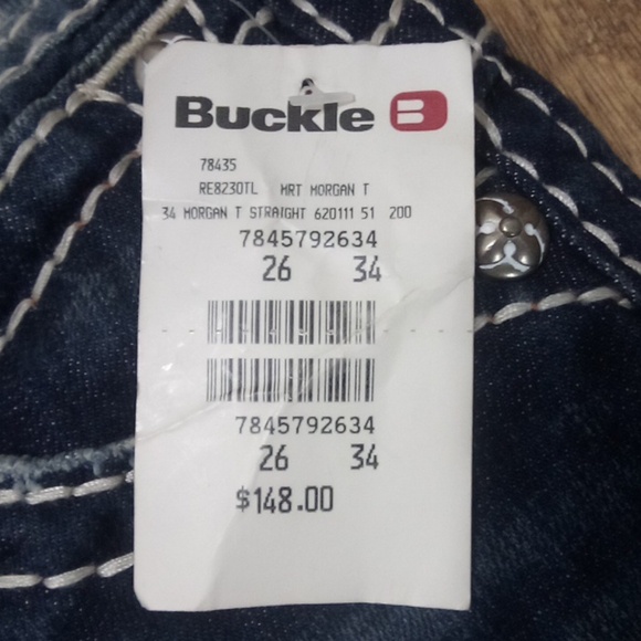 Rock Revival Women's 26 Straight Morgan Distressed Faux Leather Flap Pockets NWT - Picture 6 of 12